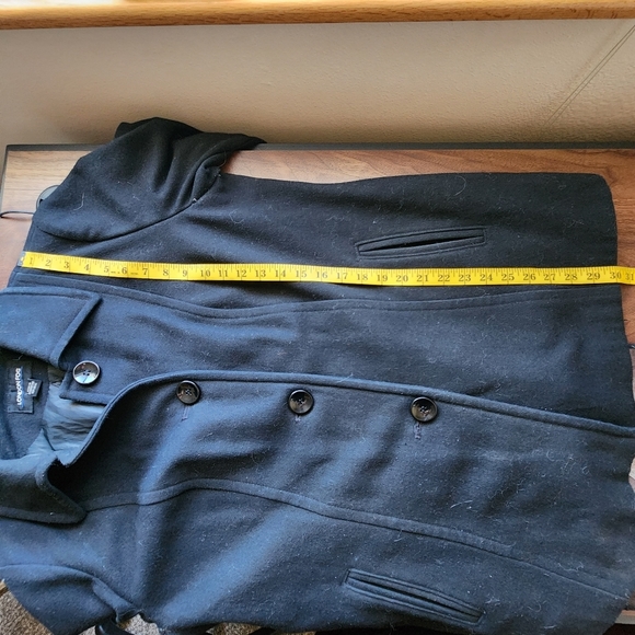 London Fog Black Wool Blend Peacoat, 1X - Picture 7 of 8